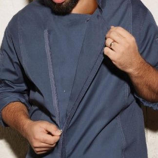 HARTFORD CHEF COAT LONG SLEEVE BLUE - SIZE SMALL