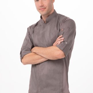 HARTFORD CHEF COAT LONG SLEEVE GRAPHITE GREY - SIZE XLARGE