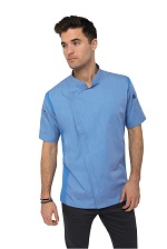 SPRINGFIELD CHEF COAT SHORT SLEEVE SKY - SIZE MEDIUM