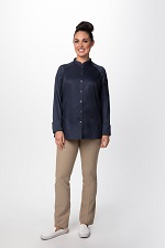 TULUM CHEF COAT WOMEN'S LONG SLEEVE GREY - SIZE MEDIUM