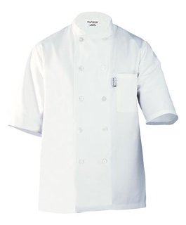 VOLNAY CHEF COAT SHORT SLEEVE WHITE TBD - SIZE XLARGE