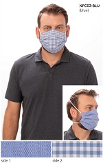 REUSABLE/REVERSIBLE FACE MASK BLUE TBD - PACK OF 6 EACH