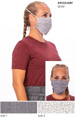 REUSABLE/REVERSIBLE FACE MASK GRAY TBD - PACK OF 6 EACH