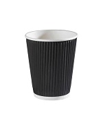 HOT CUP 8oz RIPPLE WALL BLACK - CASE OF 20 PACK
