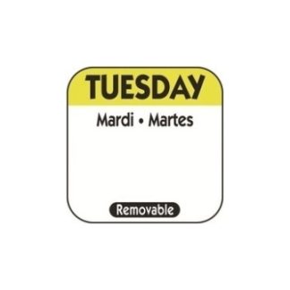 LABEL TUESDAY YELLOW 1X1" - ROLL OF 1000 LABELS