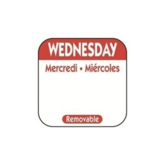 LABEL WEDNESDAY RED 1X1" - ROLL OF 1000 LABELS