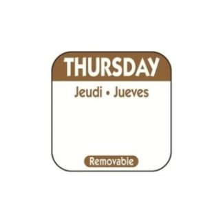 LABEL THURSDAY BROWN 1X1" - ROLL OF 1000 LABELS