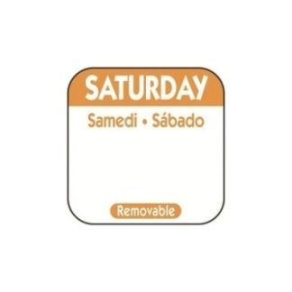 LABEL SATURDAY ORANGE 1X1" - ROLL OF 1000 LABELS