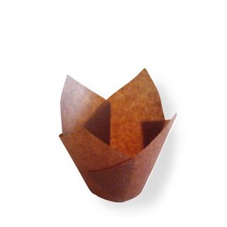 MUFFIN CUP-TULIP BROWN - CASE OF 5 PACK