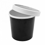 SOUP TUB 12oz BLACK W/LID - CASE OF 10 PACK