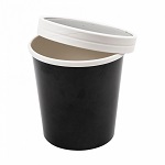SOUP TUB 16oz BLACK W/LID - CASE OF 10 PACK