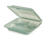 ECO FOOD CONTAINER 9X9X3" 3 COMPARTMENT - EACH