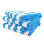 BEACH TOWEL STRIPED WHITE/BLUE - DOZEN