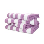 BEACH TOWEL STRIPED WHITE/LAVENDER - DOZEN