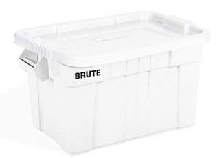 TOTE W/LID 20GLN WHITE
