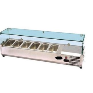 PREPARATION COOLER 1.5M, COUNTERTOP - 220V (6 PANS)