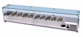 PREPARATION COOLER 2.0M, COUNTERTOP - 220V (10 PANS)