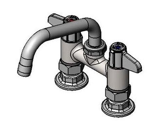 4" DECK MOUNT FAUCET - 6" SWIVEL SPOUT, CERAMIC CARTRIDGES