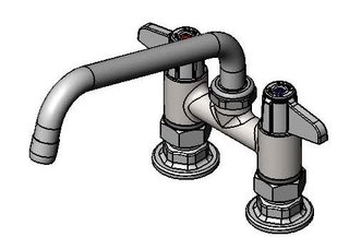 4" DECK MOUNT FAUCET - 8" SWIVEL SPOUT, CERAMIC CARTRIDGES