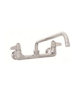 4" WALL MOUNT FAUCET - 12" SWIVEL SPOUT, CERAMIC CARTRIDGES