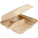 3-COMPARTMENT FIBER CONTAINER 9X9" - CASE OF 6 PACK