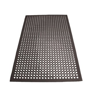 RUBBER FLOOR MAT BLACK 3''X5'
