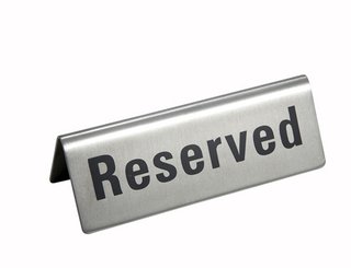 SIGN "RESERVED" S/S