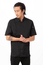 SPRINGFIELD CHEF COAT SHORT SLEEVE BLACK - SIZE XXLARGE