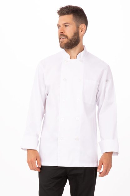 LE MANS CHEF COAT LONG SLEEVE WHITE TBD - SIZE XLARGE