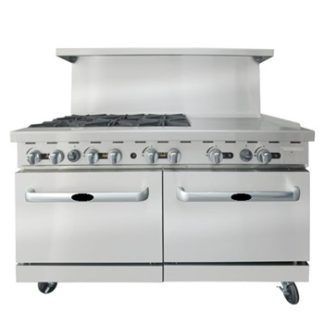 GAS RANGE 36"+ GRIDDLE 24" - 6 BURNER W/OVEN (153CM)