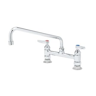 8" DECK MOUNT FAUCET - 12" SWIVEL SPOUT, COMPRESSION CARTRIDGES