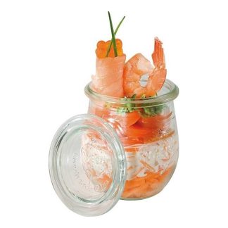 WECK-GLASS 220ML W/COVER - SET of  12
