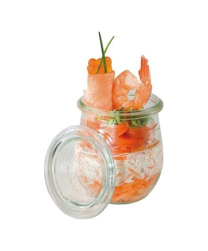 WECK-GLASS 220ML W/COVER - SET of  12