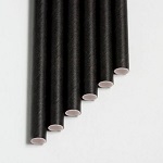 STRAWS PAPER JUMBO 7.75" UNWRAPPED BLACK - CASE OF 6 PACK