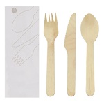 CUTLERY SET WHITE SACHET FORK/KNIFE/SPOON - PACK OF 100 SET