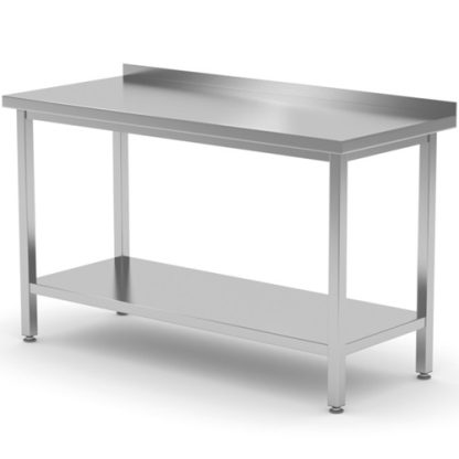 WORK TABLE W/UNDERSHELF+BACKSPLASH, 1200x700x(H)850
