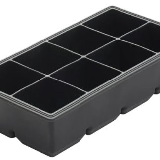 ICE CUBE TRAY 8X2" CUBES BLACK - EACH