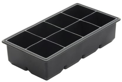 ICE CUBE TRAY 8X2" CUBES BLACK - EACH