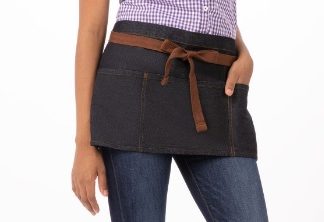 *24DROP920-AW054BLK MEMPHIS WAIST APRON