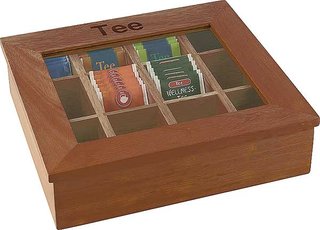 TEA BOX WOODEN W/ACRYLIC LID