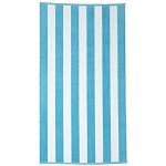 BEACH TOWEL STRIPED WHT/TEAL - DOZEN