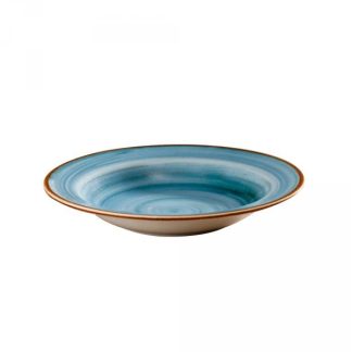 RIMMED SOUP PLATE 9" BLUE