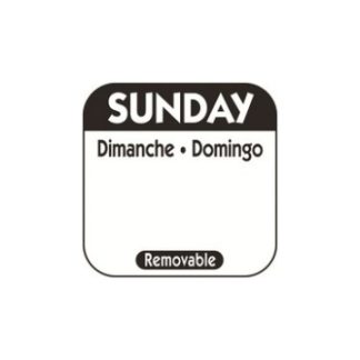 LABEL SUNDAY BLACK 1X1" - ROLL OF 1000 LABELS