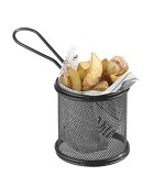 FRY BASKET S/S ROUND BLACK