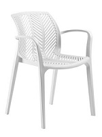 CHAIR SPYGA W/ARM, WHITE