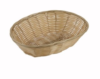 BASKET POLY WOVEN NAT OVAL