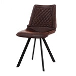 CHAIR FELIX BLACK METAL BROWN
