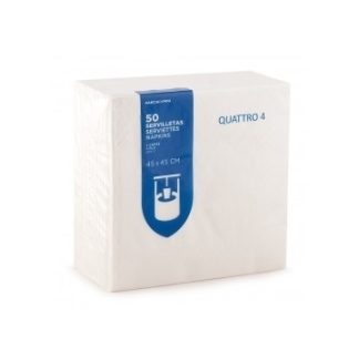 QUATTRO NAPKIN 4PLY WHITE - PACK 0F 50 EACH
