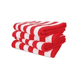BEACH TOWEL STRIPED WHITE/RED TBD - EACH