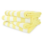 BEACH TOWEL STRIPED WHITE/YELLOW - EACH
